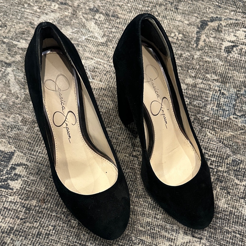 Jessica Simpson Black Velvet Heels
